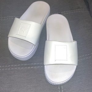 Women's Platform Slide Puma- White